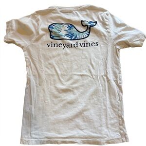 Vineyard Vines Kids White and Blue Whale Tee